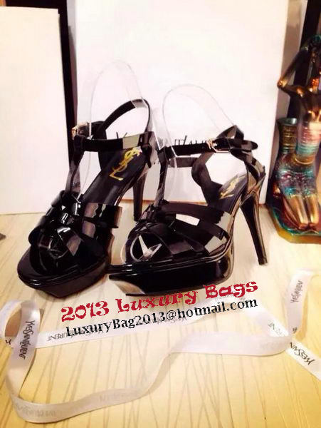 Yves Saint Laurent 130mm Pump Sandals Patent YSL262LWR Black