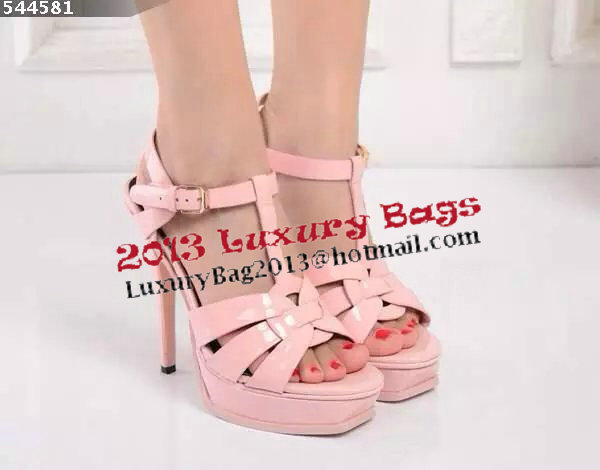 Yves Saint Laurent 130mm Pump Sandals Patent YSL265LWR Pink