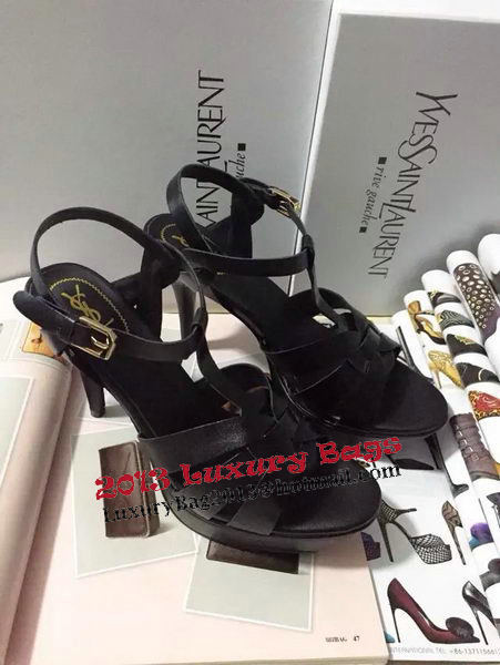 Yves Saint Laurent 130mm Pump Sandals Sheepskin YSL256LWR Black