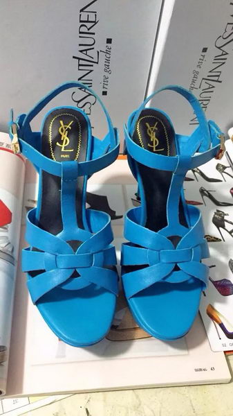 Yves Saint Laurent 130mm Pump Sandals Sheepskin YSL256LWR Blue