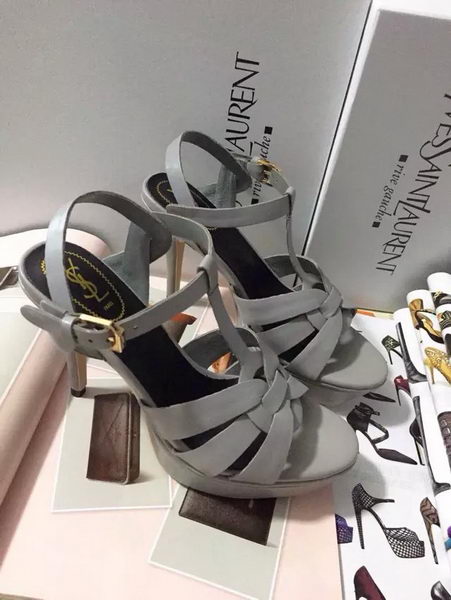 Yves Saint Laurent 130mm Pump Sandals Sheepskin YSL256LWR Grey