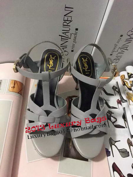 Yves Saint Laurent 130mm Pump Sandals Sheepskin YSL256LWR Grey