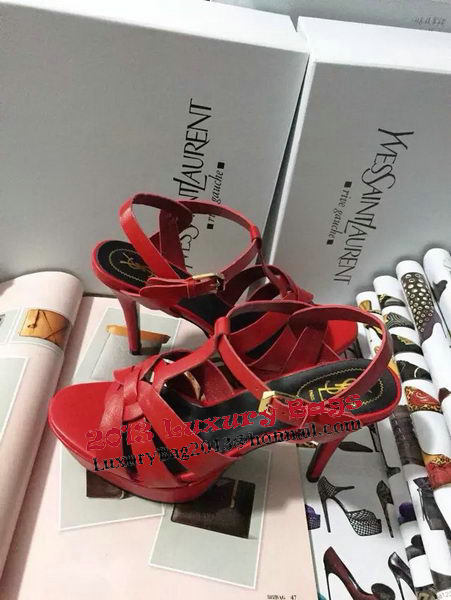 Yves Saint Laurent 130mm Pump Sandals Sheepskin YSL256LWR Red