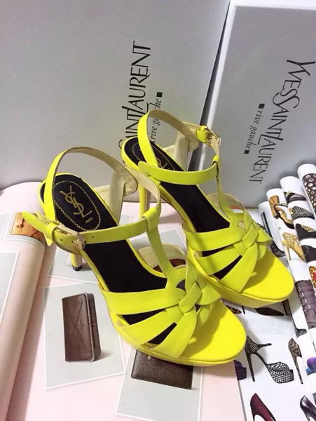 Yves Saint Laurent 130mm Pump Sandals Sheepskin YSL256LWR Yellow