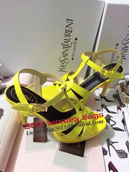 Yves Saint Laurent 130mm Pump Sandals Sheepskin YSL256LWR Yellow