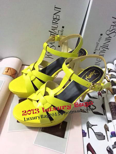 Yves Saint Laurent 130mm Pump Sandals Sheepskin YSL256LWR Yellow