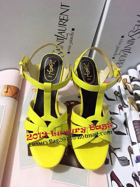 Yves Saint Laurent 130mm Pump Sandals Sheepskin YSL256LWR Yellow