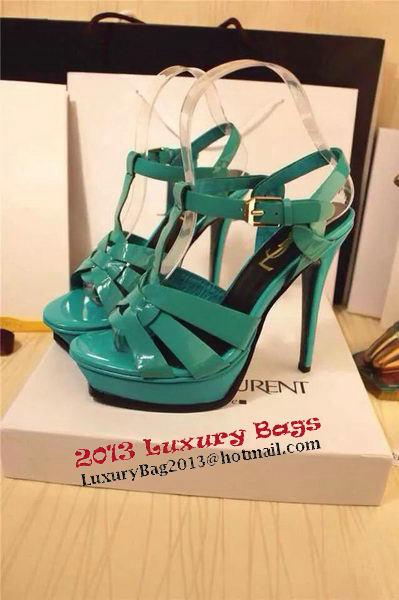 Yves Saint Laurent 130mm Pump Sandals Sheepskin YSL264LWR Green