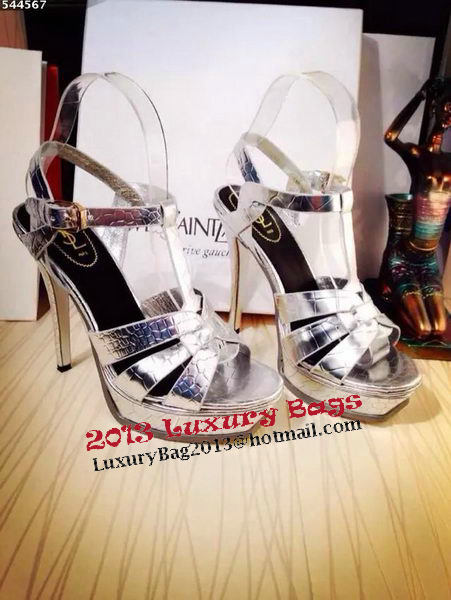 Yves Saint Laurent 130mm Pump Sandals YSL249LWR Silver