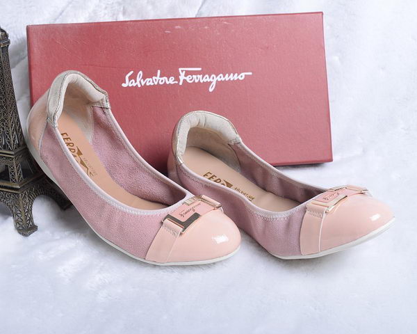 Ferragamo Ballerina Flat Suede Leather FL0579YF Pink