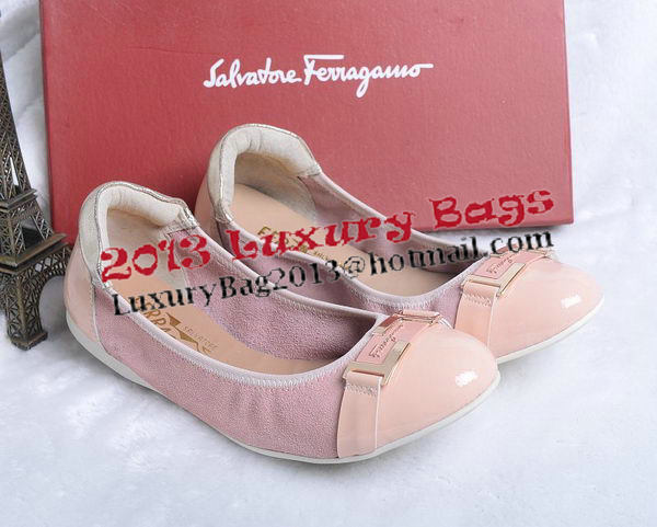 Ferragamo Ballerina Flat Suede Leather FL0579YF Pink