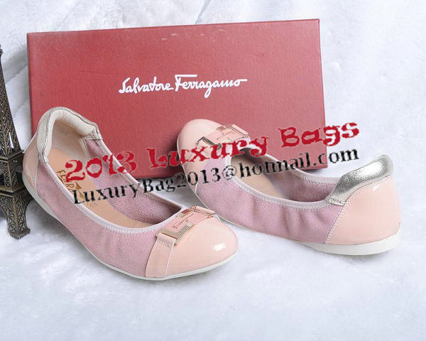 Ferragamo Ballerina Flat Suede Leather FL0579YF Pink