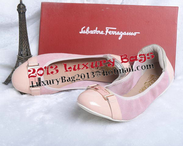 Ferragamo Ballerina Flat Suede Leather FL0579YF Pink