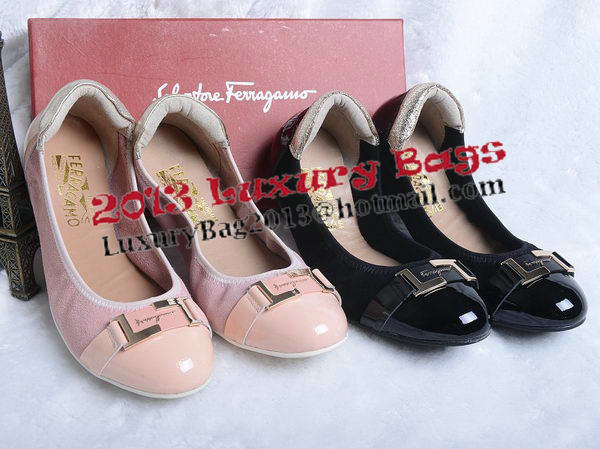 Ferragamo Ballerina Flat Suede Leather FL0579YF Pink