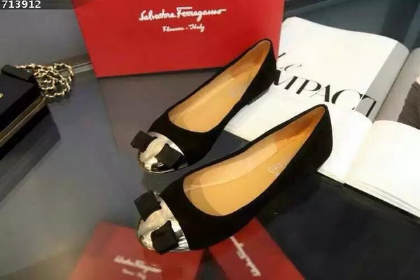 Ferragamo Ballerina Flat Suede Leather FL0599DON Black