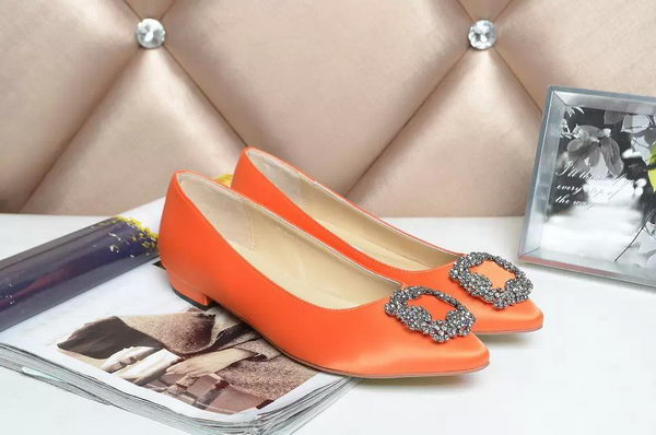 Manolo Blahnik Ballerina Satin Canvas MB077 Orange