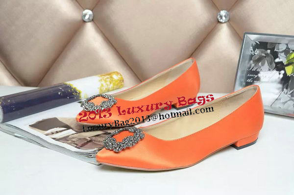 Manolo Blahnik Ballerina Satin Canvas MB077 Orange