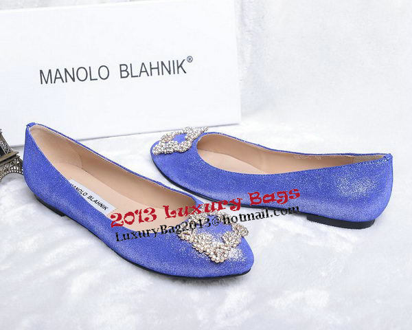 Manolo Blahnik Ballerina Satin Canvas MB088 Blue