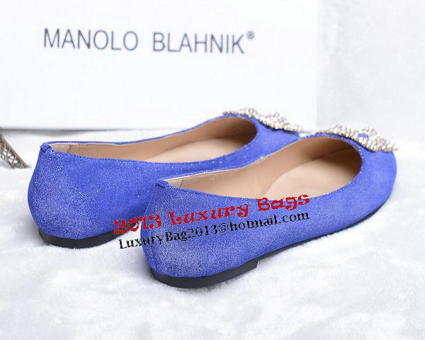 Manolo Blahnik Ballerina Satin Canvas MB088 Blue