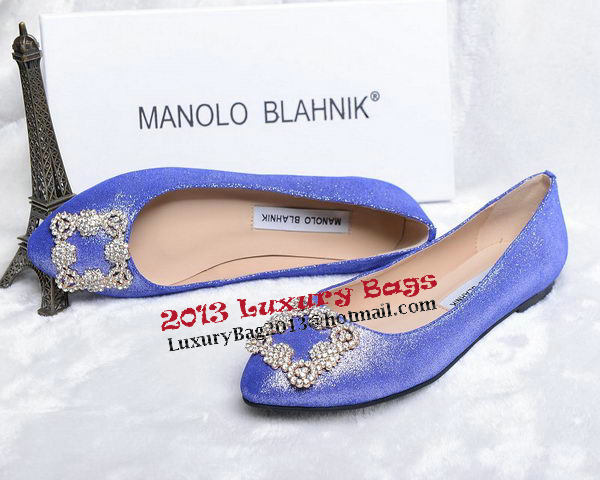 Manolo Blahnik Ballerina Satin Canvas MB088 Blue