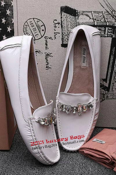 miu miu Casual Shoes Patent Leather MM334 White