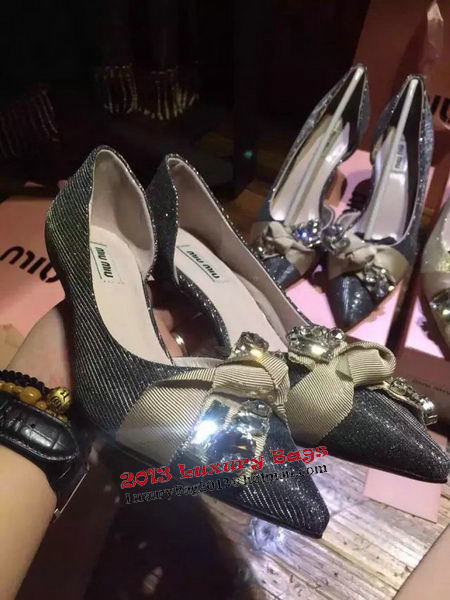 miu miu Point-Toe Flat MM338 Grey