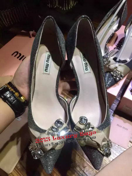 miu miu Point-Toe Flat MM338 Grey