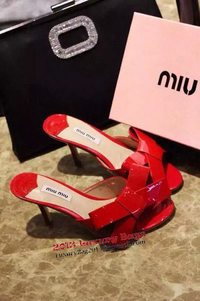 miu miu Sandal Patent Leather MM328 Red