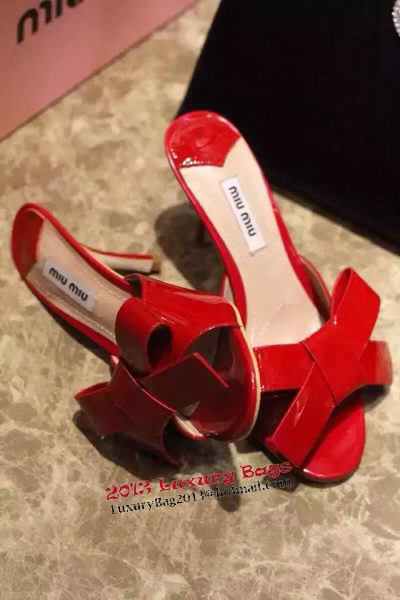 miu miu Sandal Patent Leather MM328 Red