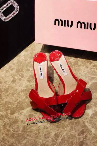 miu miu Sandal Patent Leather MM328 Red