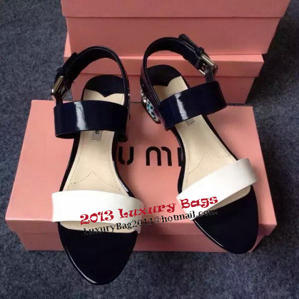 miu miu Sandal Patent Leather MM331 Black&White