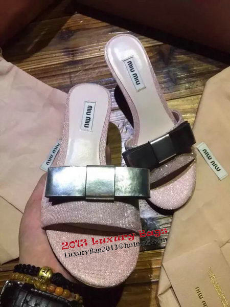 miu miu Slipper Leather MM341 Pink