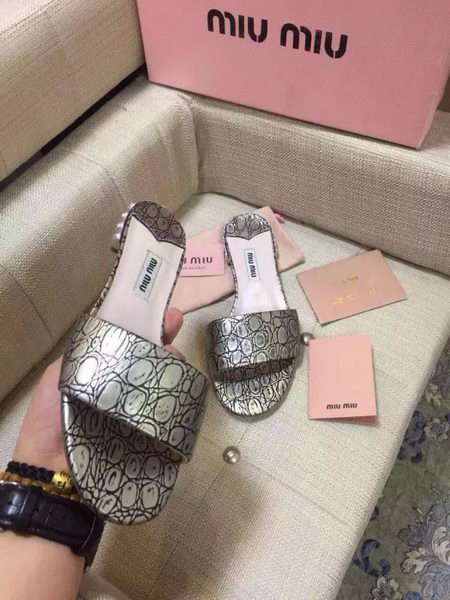 miu miu Slipper Snake Leather MM337 Silver