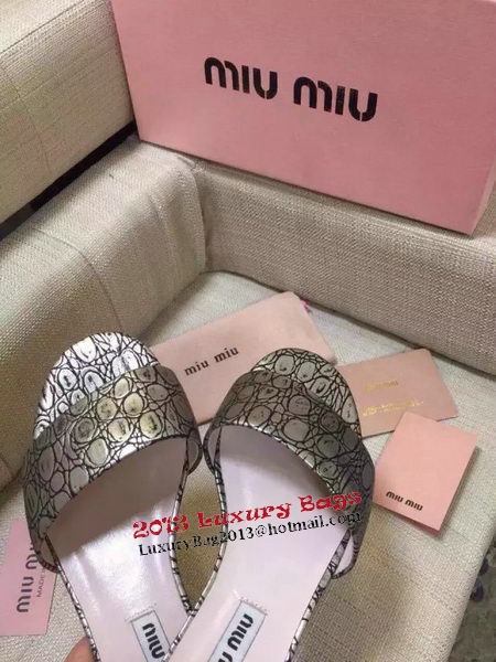 miu miu Slipper Snake Leather MM337 Silver