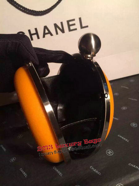 Chanel Plexiglass Globe Clutch Bag Orange