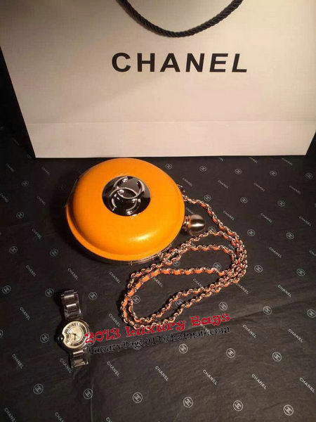 Chanel Plexiglass Globe Clutch Bag Orange