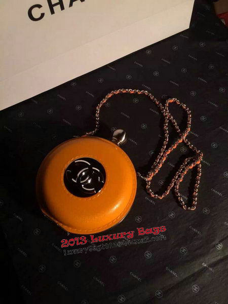 Chanel Plexiglass Globe Clutch Bag Orange