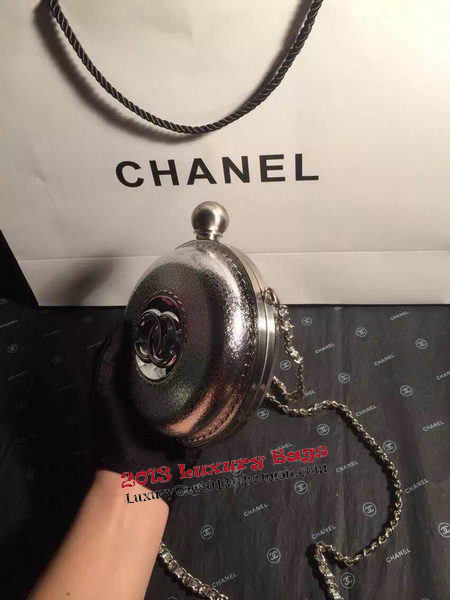 Chanel Plexiglass Globe Clutch Bag Silver