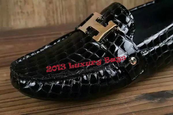 Hermes Casual Shoes Leather HO0495 Black