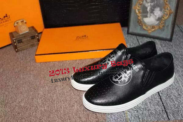 Hermes Casual Shoes Leather HO0497 Black