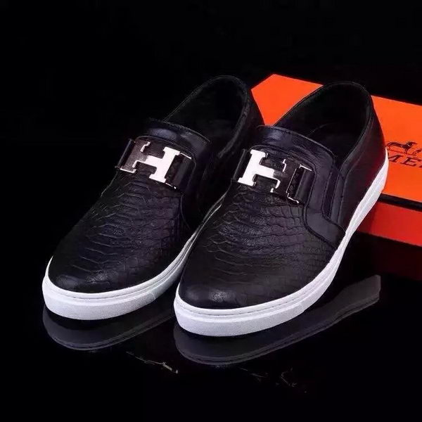 Hermes Casual Shoes Snake Leather HO0498 Black