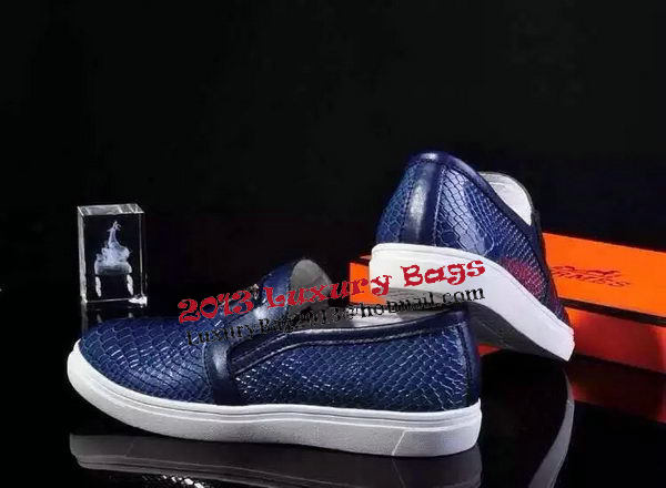 Hermes Casual Shoes Snake Leather HO0498 Blue