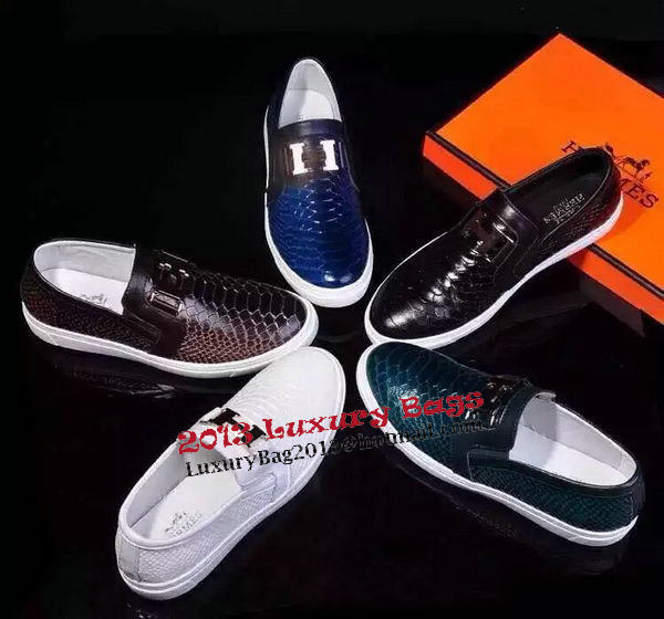 Hermes Casual Shoes Snake Leather HO0498 White