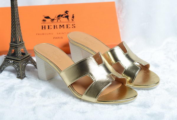 Hermes Sandals Leather HO0425 Gold