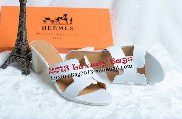 Hermes Sandals Leather HO0425 White