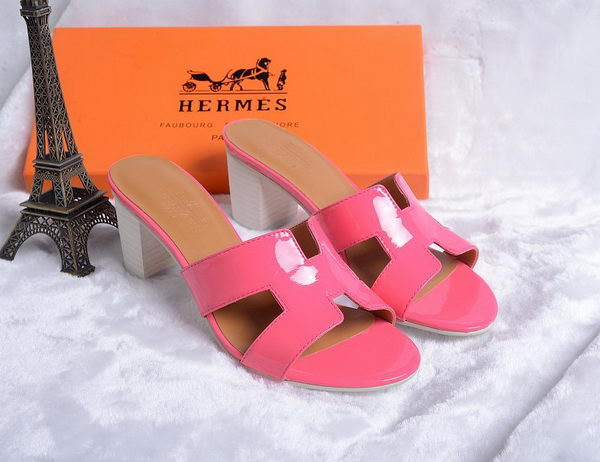 Hermes Sandals Patent Leather HO0438 Rose