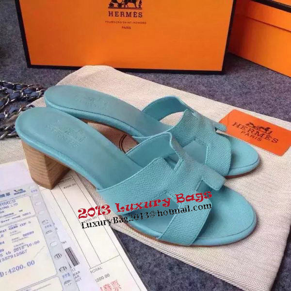 Hermes Sandals Togo Leather HO0471 Light Blue