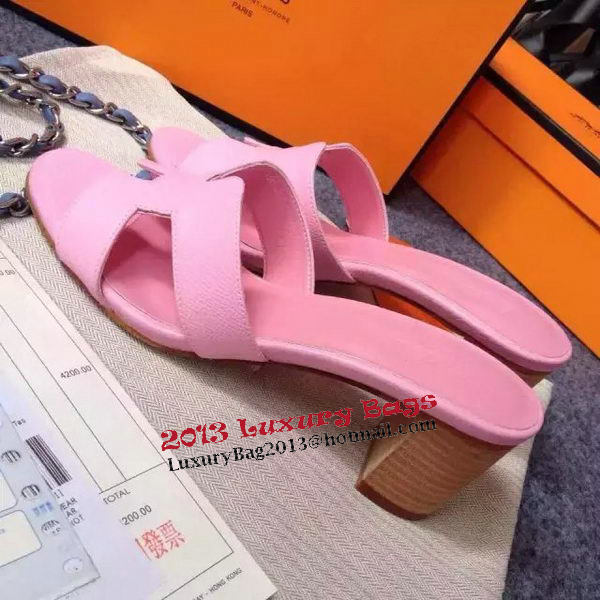 Hermes Sandals Togo Leather HO0471 Pink