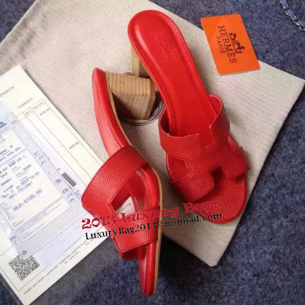 Hermes Sandals Togo Leather HO0471 Red