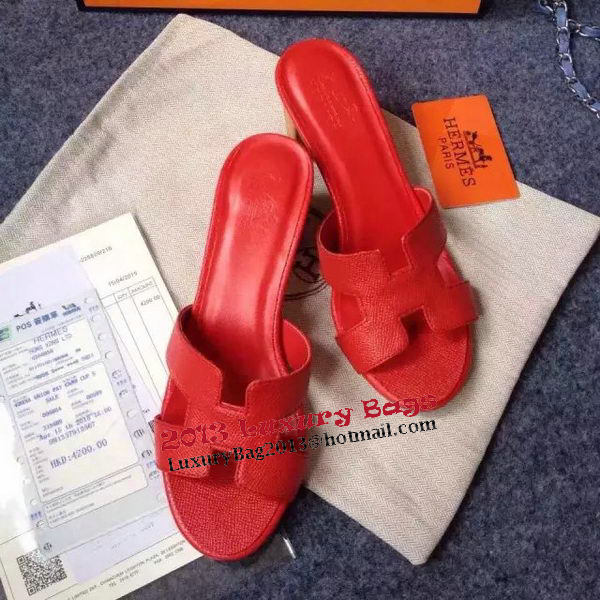 Hermes Sandals Togo Leather HO0471 Red